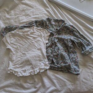 Sweet girly bundle - Ruffle T in cream and Ditsy Floral Swing Blouse